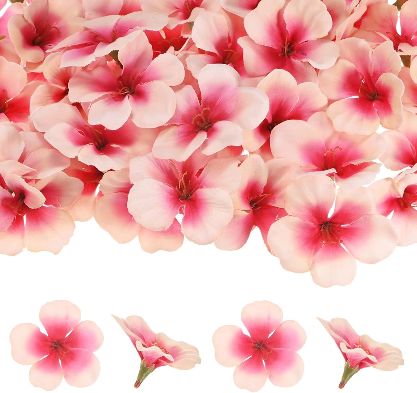 M METERXITY 50-Pack Artificial Orchid Flower Heads, Fake Silk Orchid Flowers Head for DIY Crafts/Dress/Wedding/Party Decoration [Pink, 2.2"/ 5.5cm]