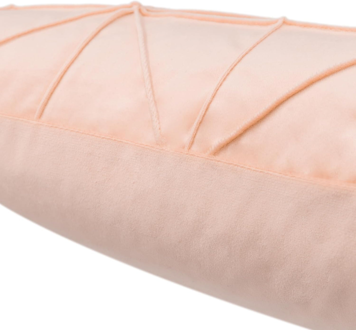 JWH Velvet Pillow Covers Decorative Line Throw Pillow Case Lumbar Pillowcase Soft Cushion Cover for Bed Couch Bedroom Chair Sofa 14x24 Inch Peach Pink