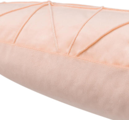 JWH Velvet Pillow Covers Decorative Line Throw Pillow Case Lumbar Pillowcase Soft Cushion Cover for Bed Couch Bedroom Chair Sofa 14x24 Inch Peach Pink