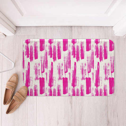 jejeloiu Pink Stripe Line Bathroom Rugs Microfiber 20"x32" Modern Art Bath Mats Non-Slip Luxury Bathroom Accessories Floor Doormats Soft Door Mat