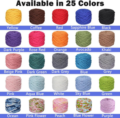200g T-Shirt Yarn Elastic Fabric Crochet Cloth for DIY Knitting, Spaghetti Thick Knitting Yarn for Hand DIY Bag Basket Cushion Crocheting Projects,Home Decor(Peach Blossom)