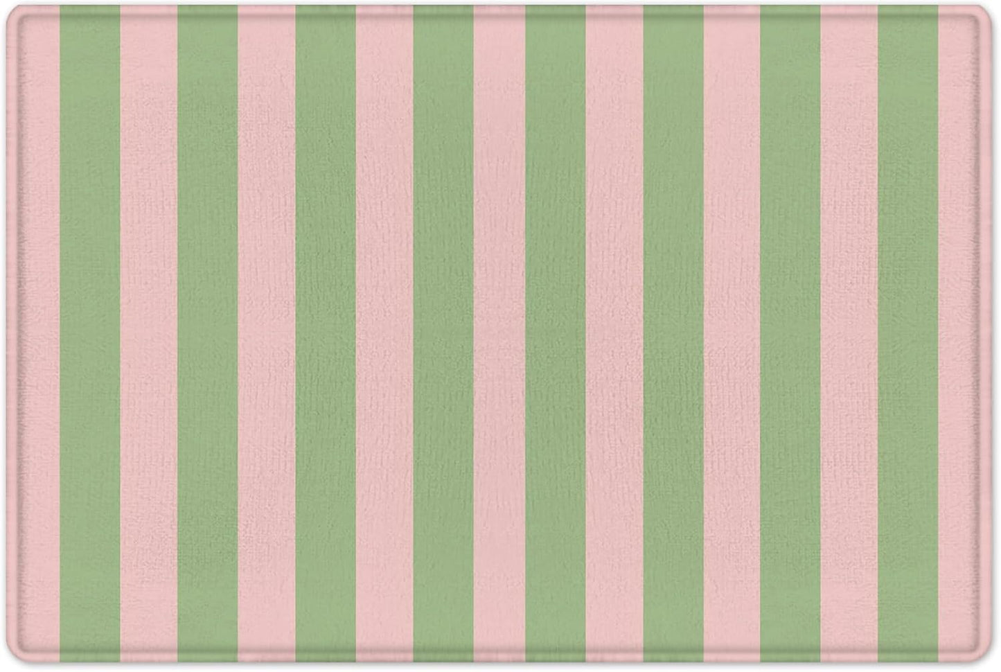 EOBTAIN Pink Green Striped Bathroom Rugs Non Slip Washable Funny Stripe Memory Foam Bath Mat for Shower Rustic Bathtub Mat Door Mat Indoor Entrance Floor Mat for Bedroom Bathroom Accessory 24x16 Inch