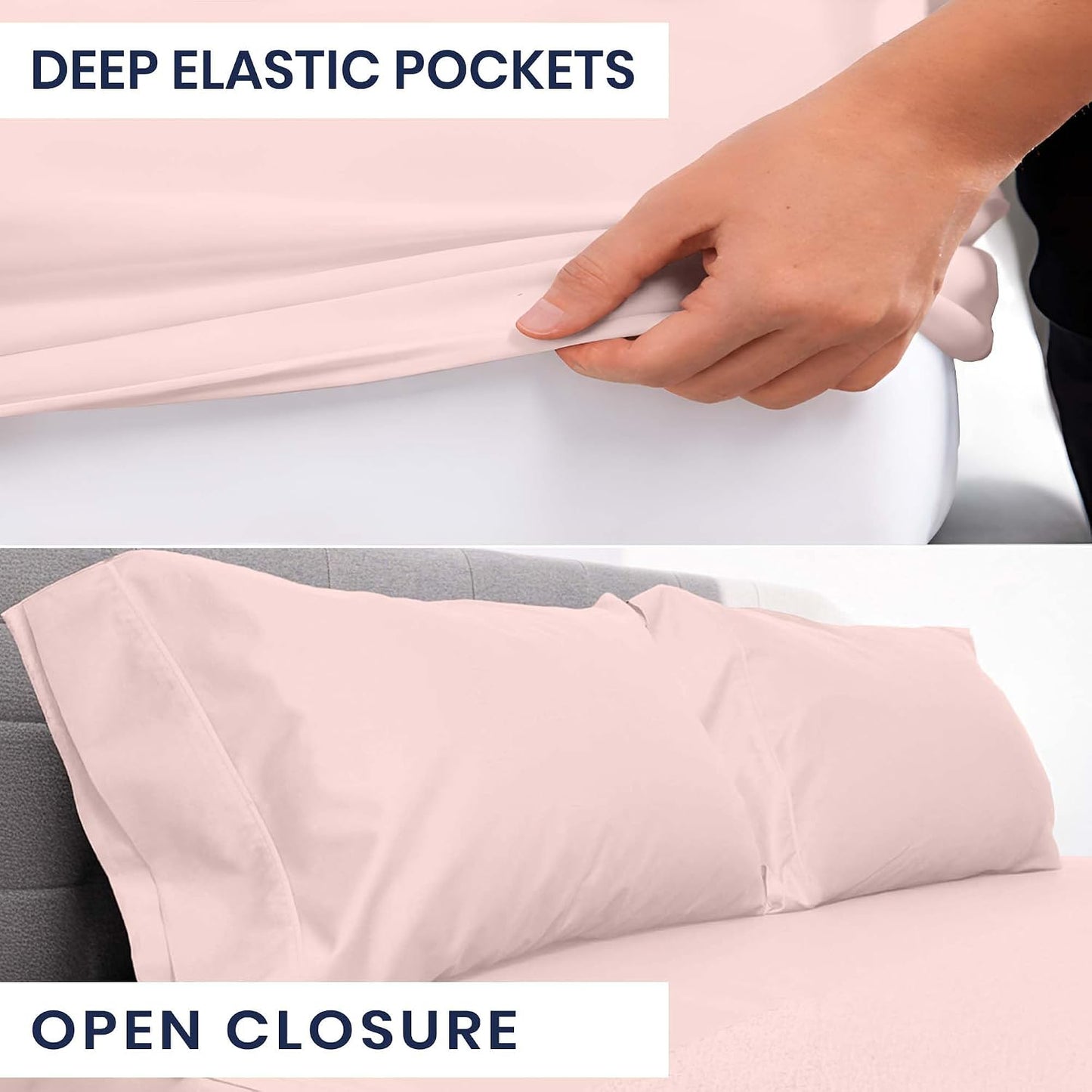 Kotton Culture 4 Pc Custom Sheet Set – 600 Thread Count 100% Egyptian Cotton – Premium Luxury Bedding, Soft Cooling Sateen Weave, Deep Pocket – Customizable Bed Sheet Set (Desired Dimensions) – Peach