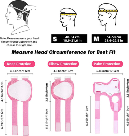 Kids Bike Helmet for Ages 2-14, Adjustable Safety Toddler Helmet with Protective Gear Set, Skateboard Scooter Helmets with Knee Elbow Pads Wrist Guards