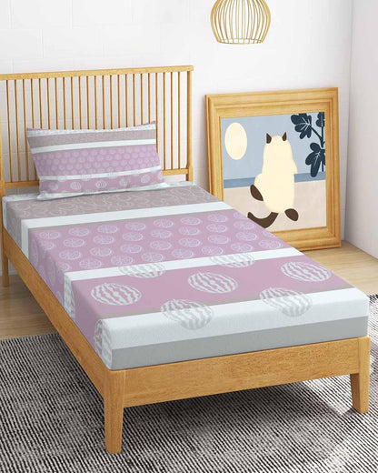 Twin XL Sheets Set - Farm Fruits Microfiber Bed Sheets for Twin Bed, Watermelon Lemons Peach Pink Grey Striped 3 Pieces Bedding Sets 1 Flat Sheet and 1 Fitted Sheet with Deep Pocket, 1 Pillowcase