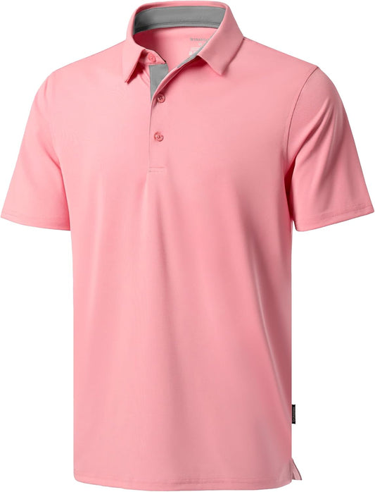 Men's Golf Shirts Dry Fit Moisture Wicking Performance Short Sleeve Collared Polo Shirts for Casual Athletic Business