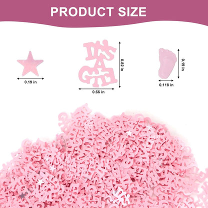 Pink Baby Shower Confetti - 1000PCS Glitter Table Decor for Girl Birthday, Gender Reveal, Baby Sprinkle & Party Decorations