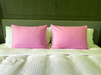 Stripes Pillowcases 20 x 30 Inches - Envelope Closure Bed Pillow Cases - Set of 2 - Pink 1000 Thread Count Egyptian Cotton Soft Wrinkle & Fade Resitant
