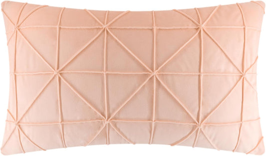 JWH Velvet Pillow Covers Decorative Line Throw Pillow Case Lumbar Pillowcase Soft Cushion Cover for Bed Couch Bedroom Chair Sofa 14x24 Inch Peach Pink