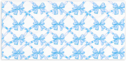 Coquette Preppy Pink Bow Beach Towel - Aesthetic Girly Trendy Sky Blue Bowknot Pool Towels Microfiber Absorb Water Travel Towels 60x30 Inches for Bathroom Kitchen Gym Yoga, Gifts for Girls Lady