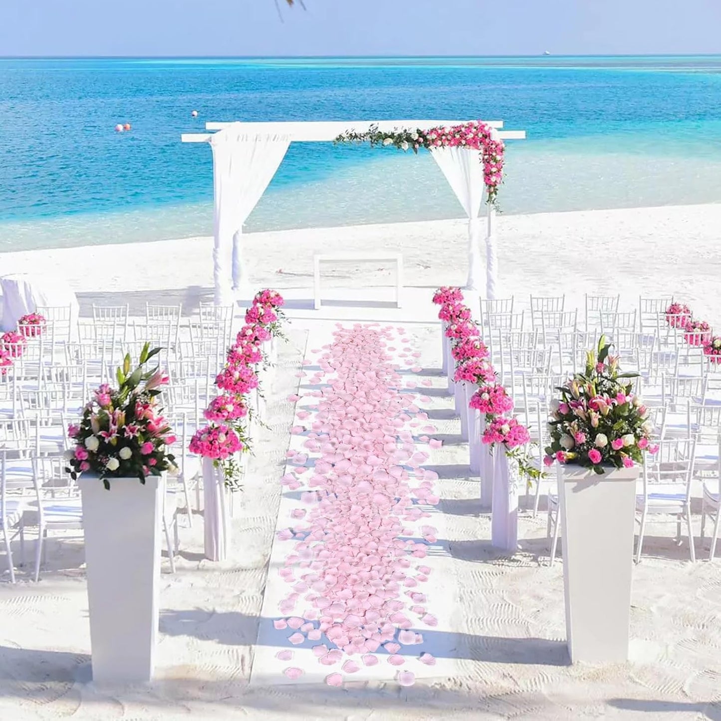 1000 Pcs Rose Petals Artificial Silk Flower Petals Romantic Decorations for Wedding Engagement Birthday Event Anniversary Party Backdrop Supplies Pink
