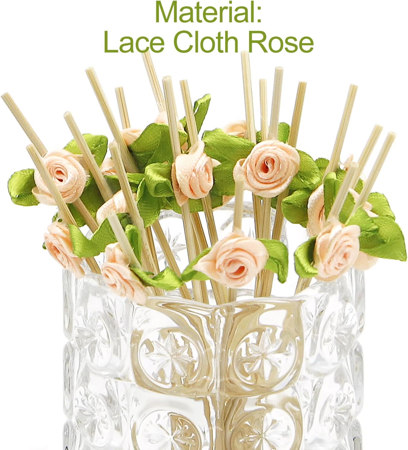 Minisland Pink Rose Flower Cocktail Picks, 4.7 Inch Long Bamboo Fancy Toothpicks for Appetizers, Decorative Bridal Shower Wedding Valentines Party Food Drinks Fruit Skewer Sticks 100 Counts - MSL222
