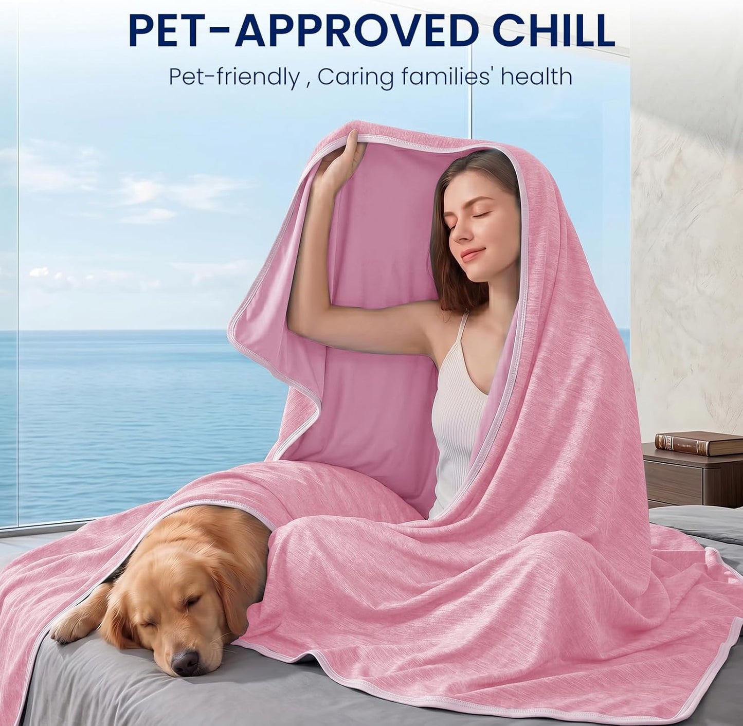 Topcee Cooling Blanket for Night Sweats Absorbs Heat to Keep Adults, Children Cool on Warm Nights, Q-Max 0.5 Cooling Blankets for Hot Sleepers, Ultra-Cool Lightweight Sofa Throw Blanket (50"x70")
