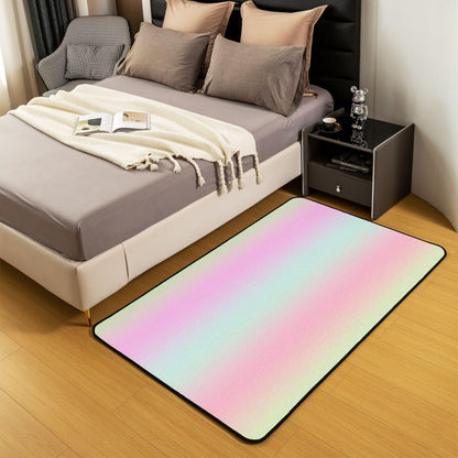 Ombre 3x5 Area Rug Pastel Pink,Mint Green,Peach Rugs for Living Room | Abstract Rainbow Gradient Washable Rug, Watercolor Tie Dye Bohemian Carpet Indoor Floor Mat