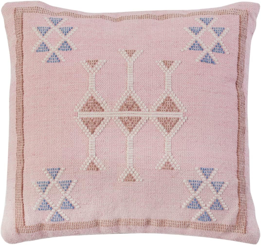 Safavieh Home Collection Aletha Boho 18-inch Peach Square Decorative Accent Pillow