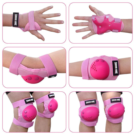 Kids/Youth Knee Pads Elbow Pads Wrist Guards 3 in1Protective Set, for 3-15 Years Child Roller Skates, Cycling, Inline Skating, Skateboard, BMX Bike, Balance Bike, Scooter Riding Sports