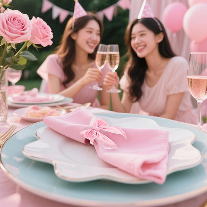 Bow Napkin Rings Set of 6 Velvet Bow Napkin Holder Rings for Valentine's Day Holiday Banquet Decor,Pink Cloth Napkin Ring for Wedding Anniversary Gatherings Daily Dinner Table Setting