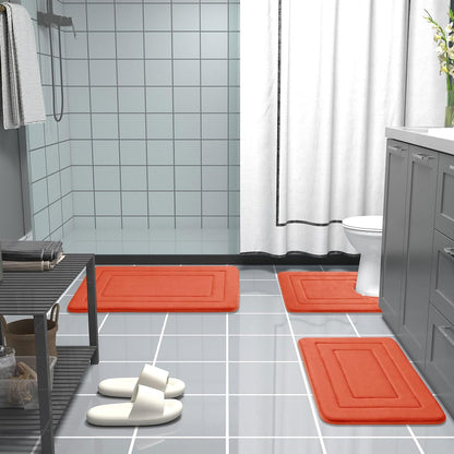 Arotive Memory Foam Bathroom Rug Mat 36x24, Ultra Soft and Absorbent Bath Mat, Machine Wash Dry, Comfortable Bath Rug Carpet for Bathroom Floor, Tub and Shower, Coral