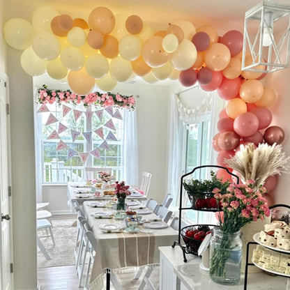 Retro Blush Pink Balloons, 60 Packs 12 Inch Dusty Pink Metallic Chrome Rose Gold White Sand Nude Balloons for Pumpkin Baby Shower Girls Women Boho Birthday Bridal Wedding Mothers Day Decorations