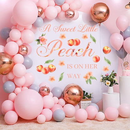 Usumz Peach Baby Shower Decal 'A Sweet Little Peach Is on Her Way' Wall Decal Pink Orange Contemporary Letter Print Plastic Indoor