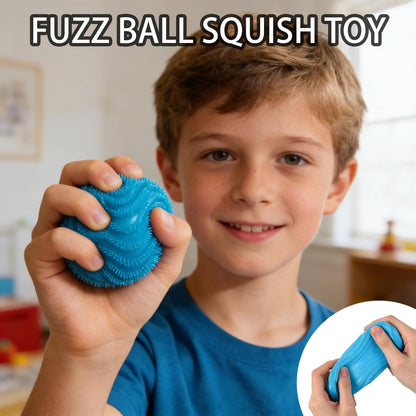 Fuzz Ball Squishy Stress Ball, Soft Fidget Squishy Fuzz Squeeze Ball, Squishy Ball Calming Tactile Grip for Focus & Relaxation (Pink)