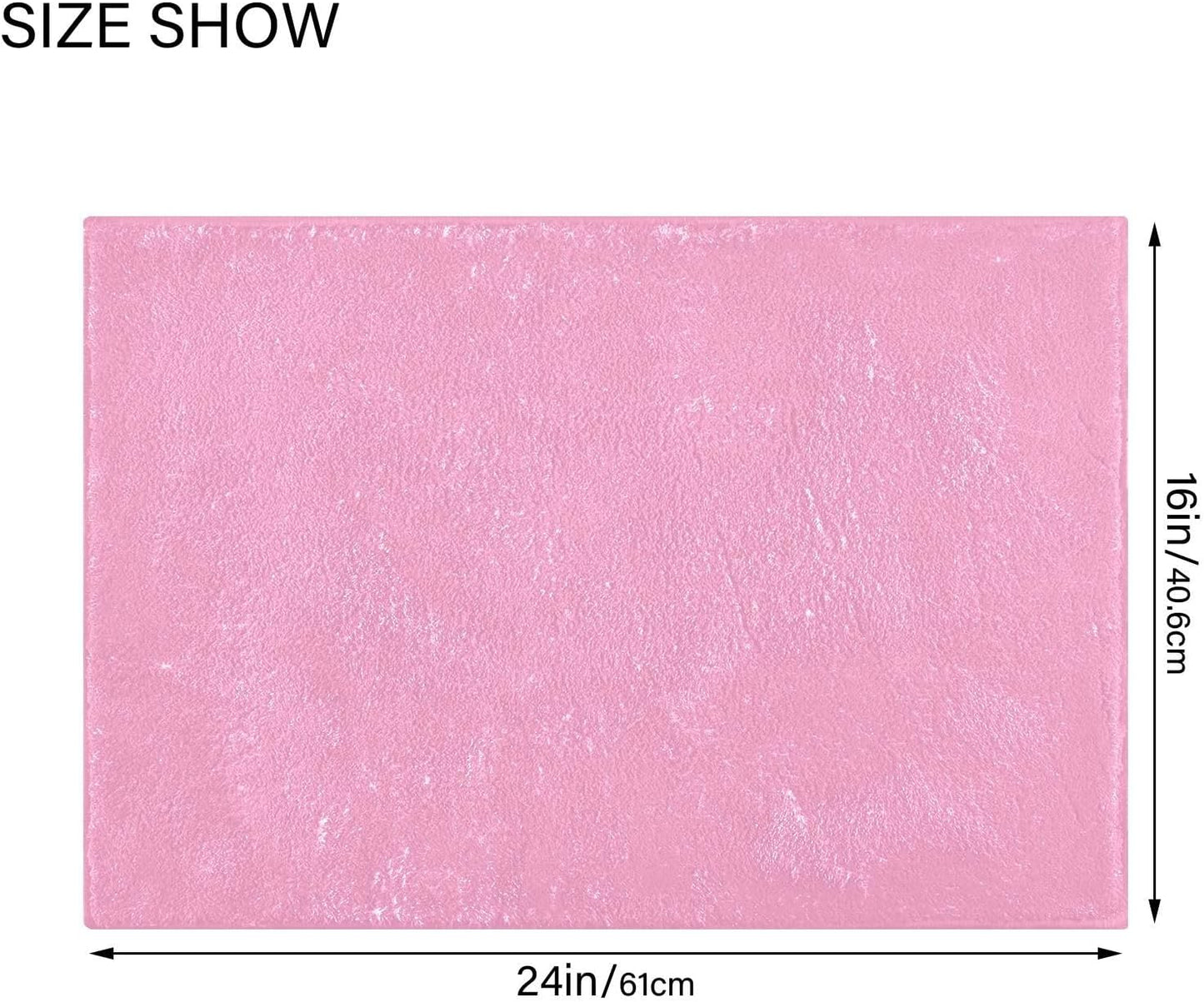 Plain Carnation Pink Solid Color Bathroom Rugs, Non Slip Dry Quickly Bath Mat, Absorbent Soft Bath Rugs for Bathroom, Toilet and Shower Floor
