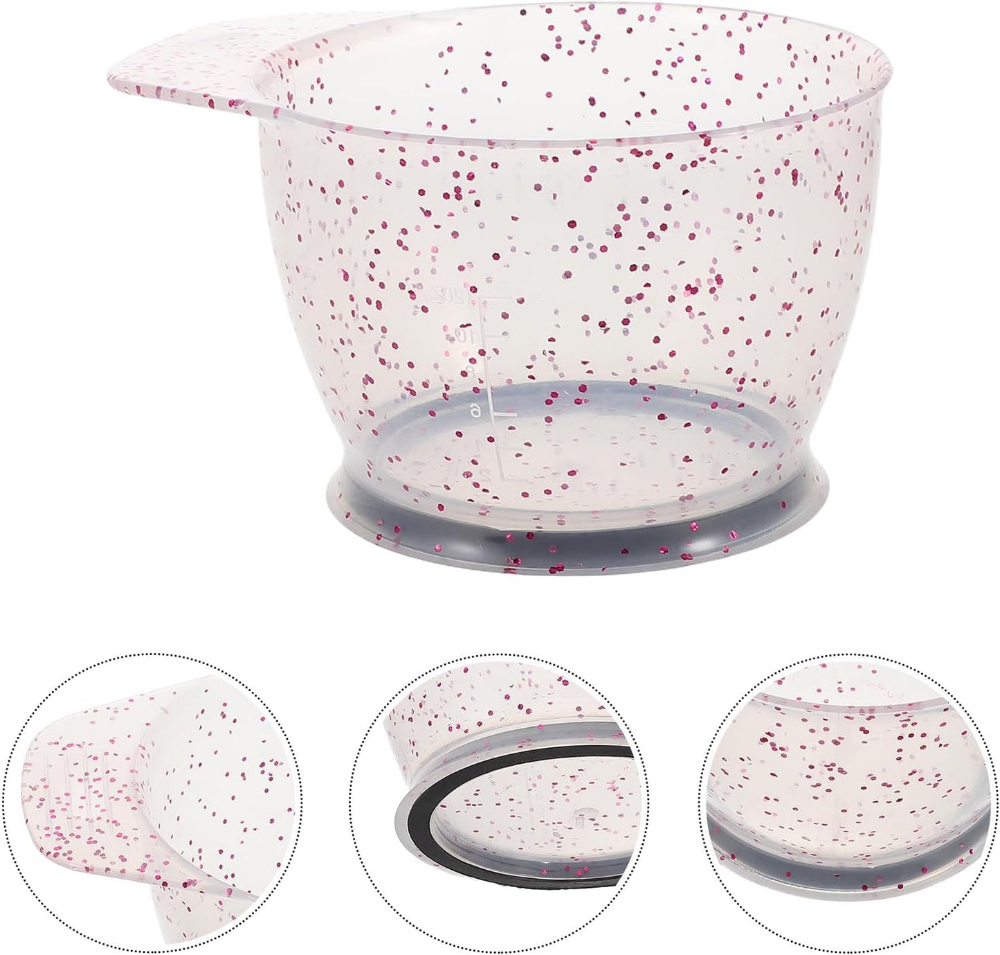 SOLUSTRE Hair Dye Mixing Bowl Plastic Hair Dye Bowls Lightweight Crystal Pink Salon Use
