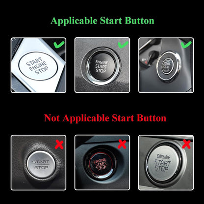 ORIESSE Pink Bow Car Accessories,Bow Tie Engine Start Button Ring,Bling Girly Silver Rhinestone Ring Start Stop Button Car Decor for Women,Ignition Ring Car Charm
