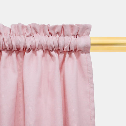 UPOPO 2 Pieces Valance Pink Curtains 18 inches Long Linen Textured Bathroom Privacy Curtain Toppers Kitchen Short Small Mini Little Caravan Living Room Bedroom Window Curtain Valance Pair Rod Pocket