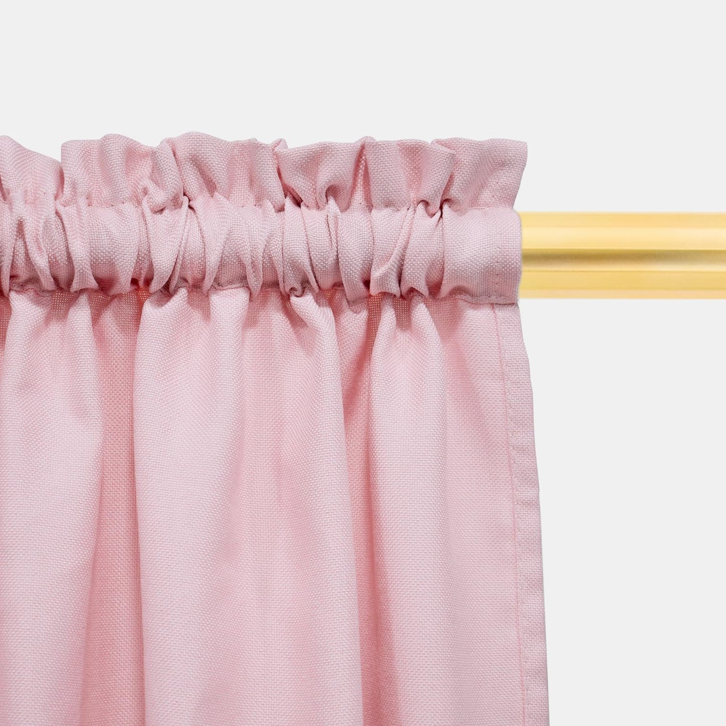 UPOPO Pink 3 Pieces Tier Curtains and Valance Set Kitchen Window Curtain Over Sink Linen Textured Caravan Small Short Bathroom Half Window Cafe Basement Rod Pocket 54"x18"/27"x36"