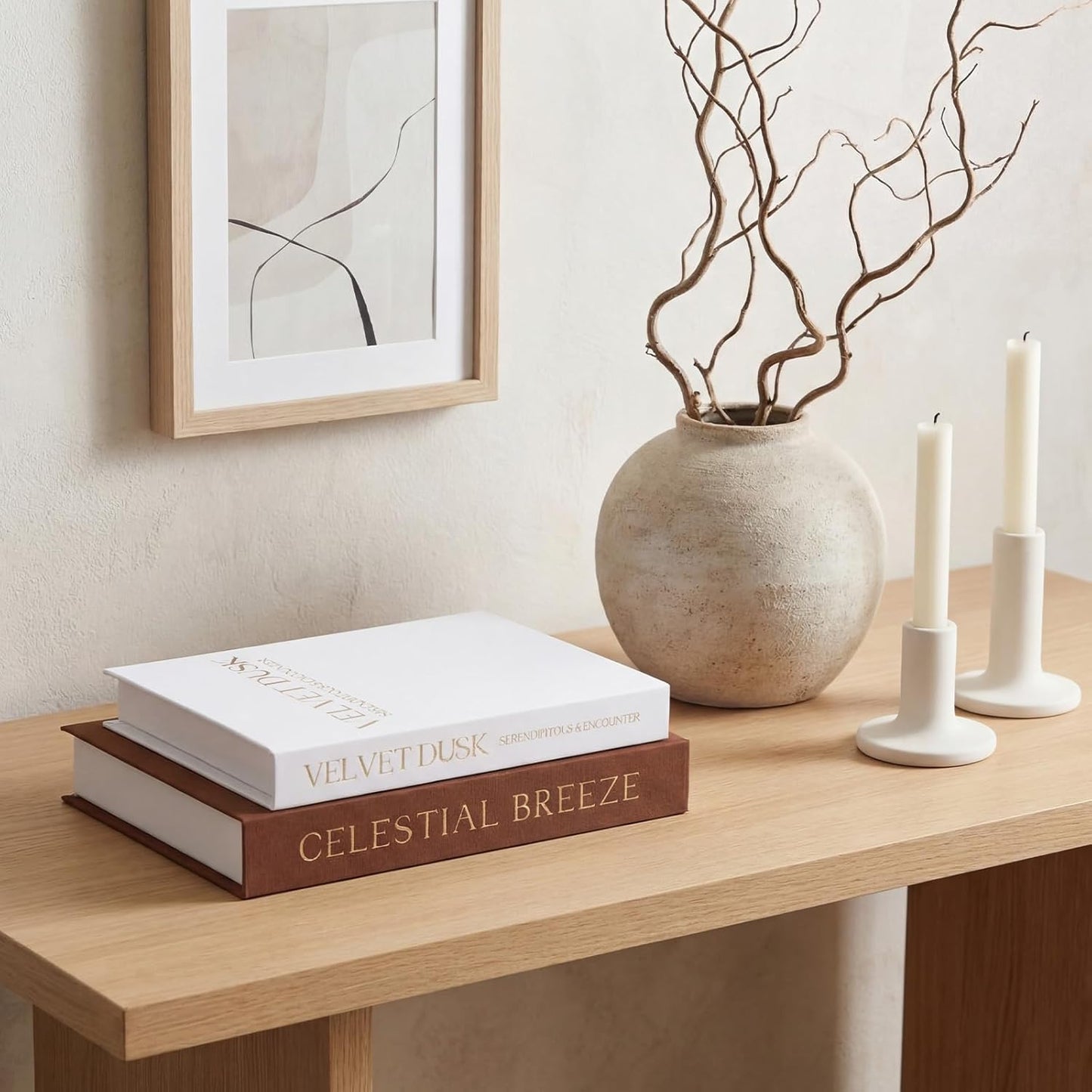 Novabright Decorative Books Set of 4, Faux Books Storage Box Fake Decorative Book for Home Coffee Table Photo Storage Mantel Shelf Bookshelf decor (Cherry Blossom Pink, Beige, Brown, White)