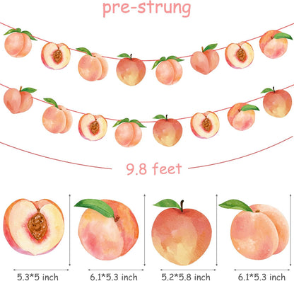 2PCS Pink Peach Cutout Banners Sweet As a Peach Party Decorations Fruit Birthday Party Decorations for Girl Fruit Themed Baby Shower Wedding Supplies