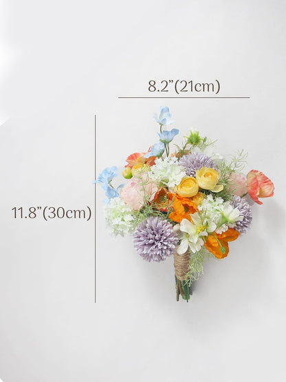 Rinlong Pastel Bridesmaid Bouquet for Wedding, Prom, Homecoming | Silk Bridal Bouquet, Destination Friendly