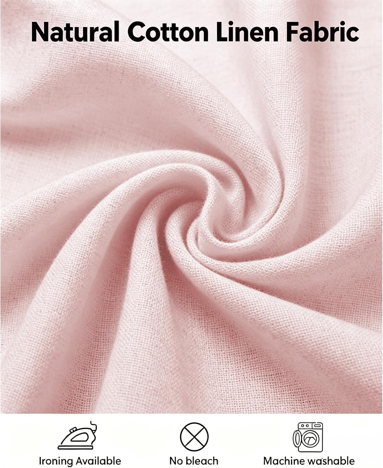 JIALE Valentines Textured Tablecloth, Heavy Duty Linen Style Farmhouse Table Cloth Rectangle Tables, Wrinkle-Free Washable Waterproof Table Cover for Kitchen, Dining, Parties, 55"x75", Pink