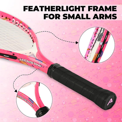 AMA SPORT Kids Tennis Racket 17/19/21/23/25 Inch Tennis Racket for Kids Girls and Boys Beginners Toddlers Starter Junior Racquet with Shoulder Strap Bag (Age 2-10)