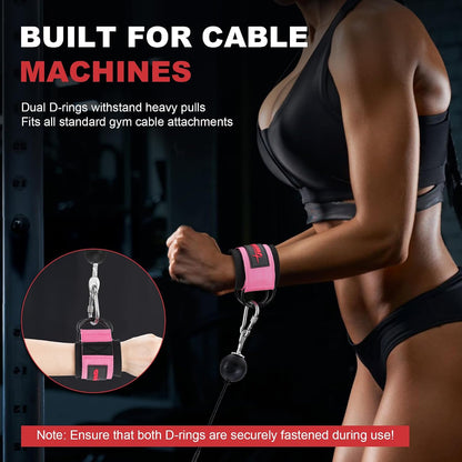 Wrist Straps for Cable Machines Wrist Cuffs for Men Woman Neoprene Padded Straps for Gym Strength Training Equipment