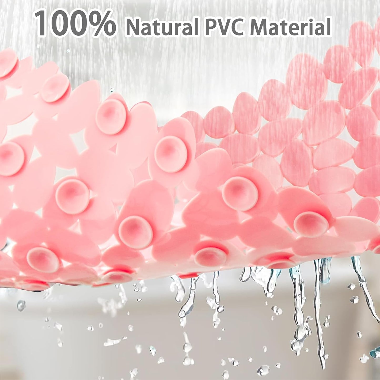 SONGZIMING Pebble Bath Mat for Bathtub to Anti Slip Bathtub Mat in Shower with 16 Inches by 35 Inches (Pink)