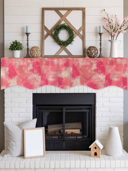 Pink Splatters Mantel f 70 x 17 Inch, Pink Rose Petals Fireplace Mantel f Mantle Cover Runner for Home Living Room Indoor Holiday Party Decor