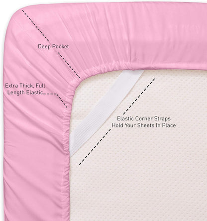 Sweet Home Collection Queen Sheets Pink - 6 Piece 1500 Supreme Collection Fine Brushed Microfiber Deep Pocket Queen Sheet Set Bedding - 2 Extra Pillow Cases, Great Value, Queen, Pink (Pack of 1)