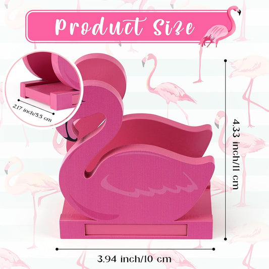 Flamingo Napkin Holder for Tables Wooden Summer Flamingo Tissue Dispenser Pink Cocktail Napkin Holder Farmhouse Summer Modern Napkin Holder Vintage Wood Paper Napkins Dispenser for Storage