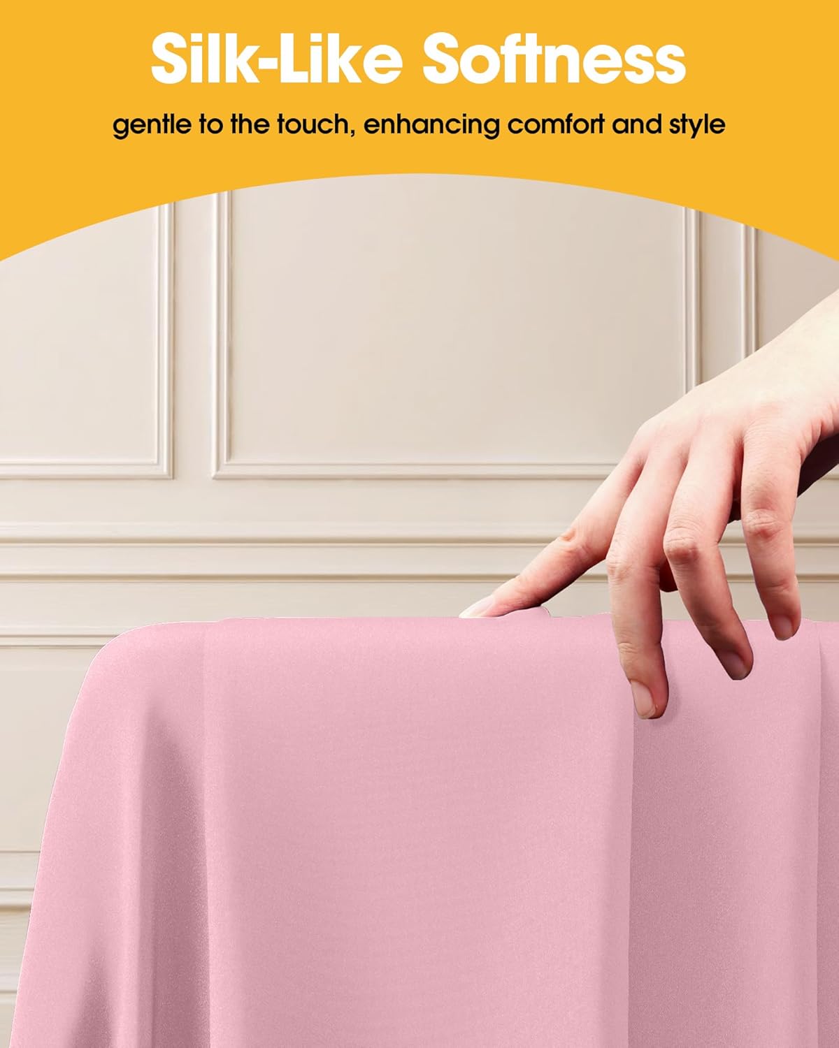 Niuara Pink Fabric Rectangle Table Cloth - 6 Pack, 60" × 84" Washable Tablecloth for 5FT Tables, Wrinkle-Resistant & Heat-Proof Table Cover for Weddings, Dinners & Parties