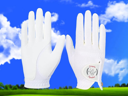 Women's RainGrip Golf Glove Two Pack, Hot Wet Weather Comfort, Four Colors to Choose from Pink/Sky/White/Green