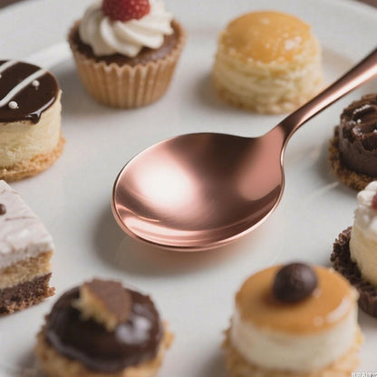 Demitasse Espresso Spoons, 8Pcs Rose Gold Coffee Spoons 5.3inch, Stainless Steel Mini Tea Spoons for Coffee Sugar Dessert Cake Ice Cream Soup Antipasto Cappuccino