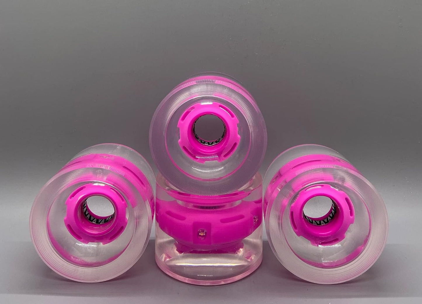 70MM 78A Ghost LED Longboard Wheels, Watch Them Light Up and Glow! ABEC-7 Ghost Bearings. See Through Light Up Wheels.