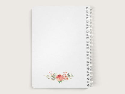 Personalized Peach Notebook for Women, Lined or Unlined Spiral Softcover Book