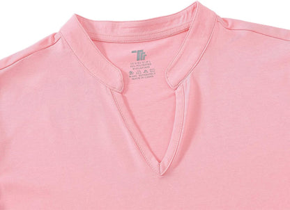 BGOWATU Women's Golf Polo T-Shirts Sleeveless V Neck Collarless Tennis Shirts UV Protection Quick Dry Lightweight