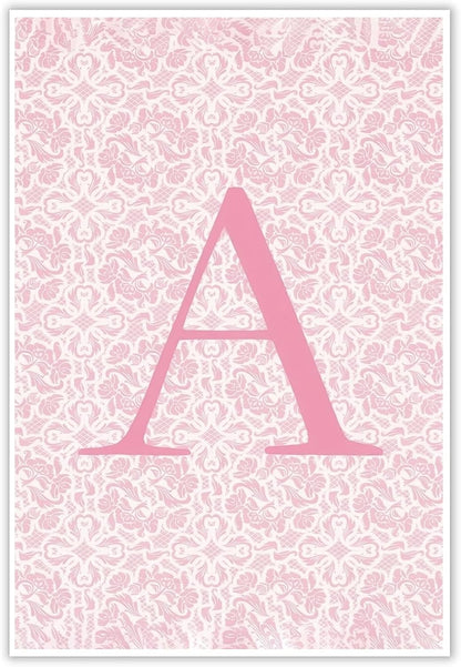 Pink Canvas Prints Modern Wall Art Personalized Initial Poster Floral Initial Print Simple and Romantic Pink Alphabet A Poster16x24 Inch Frameless Waterproof Painting for Home Gallery Hallway Entrance