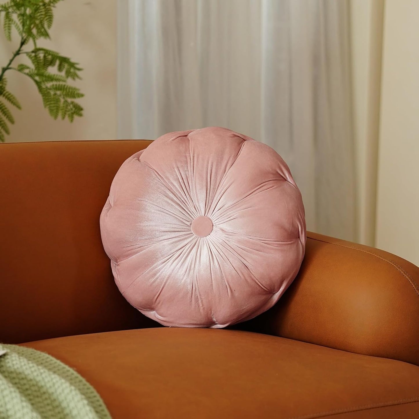 ARTMAGIC Floral Throw Pillow Velvet Flower Shaped Decorative Throw Pillows Cushion Ultra Soft Cute Floor Pillow for Couch Bed Sofa (Light Pink)