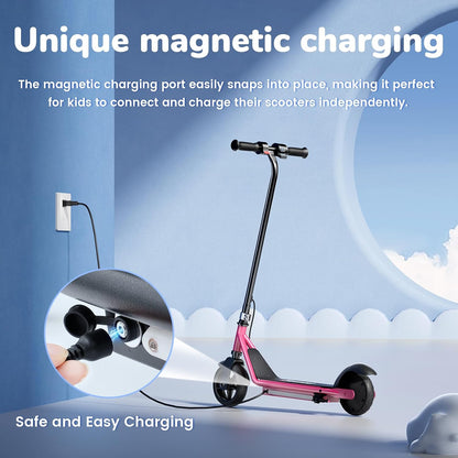 iScooter IK3 Serious Electric Scooter for Kids Aged 6-12, 3/6/10MPH Speed, Dual Brake System, 3 Heights (IK3Pro), Magnetic Charging, Colorful Lights, LED Display, 150W Motor Kids Scooter