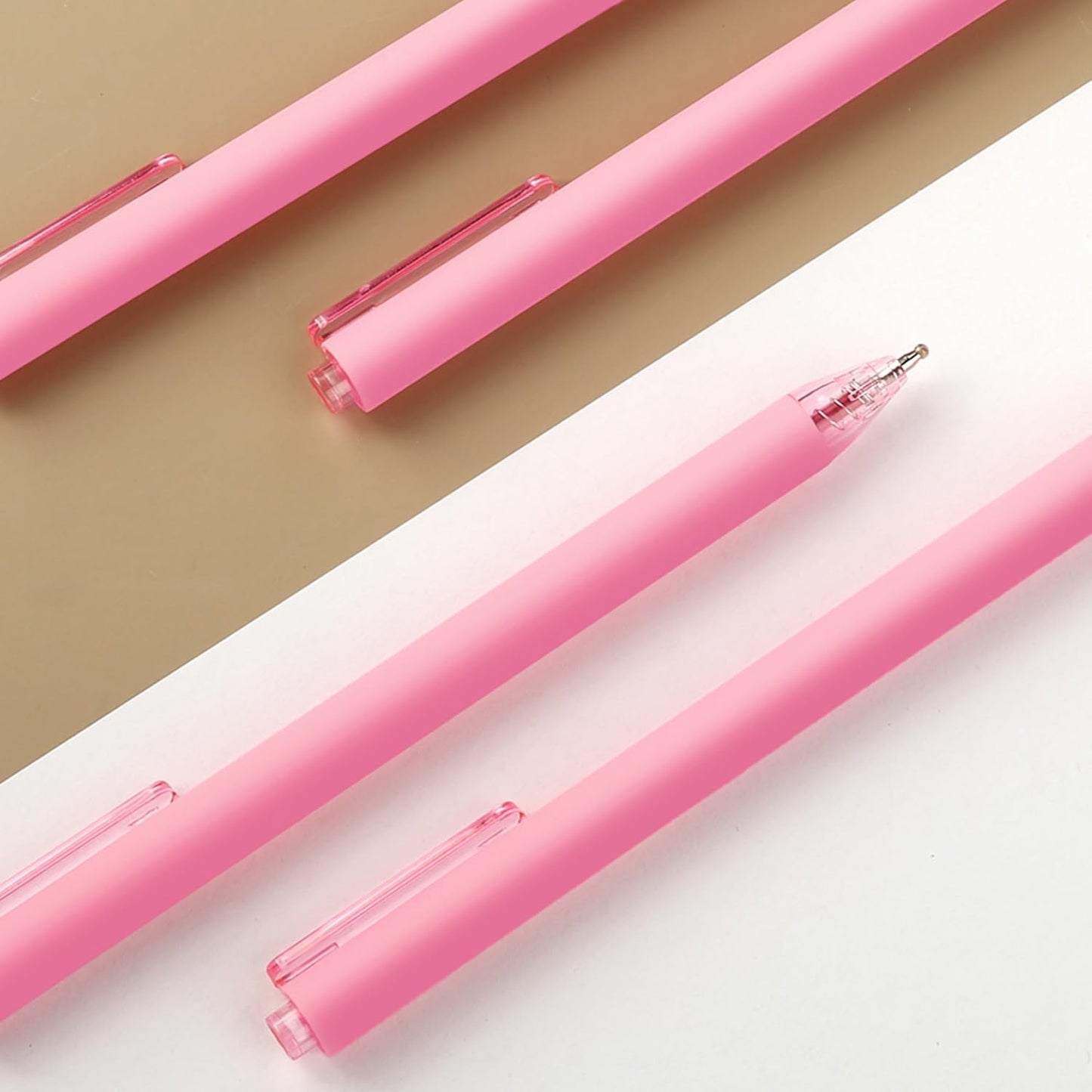 deegtran Pens Bulk, 50 Pack Smooth Pink Ink Ballpoint Pen, Wholesale Retractable Pens, No Bleed Aesthetic Click Pen Medium Point, 1.0MM